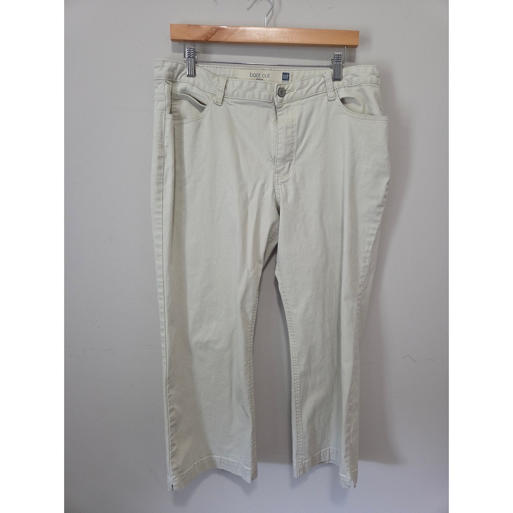 Gap Factory Womens Boot Cut Stretch Pants Khaki Beige Size 16 RN54023